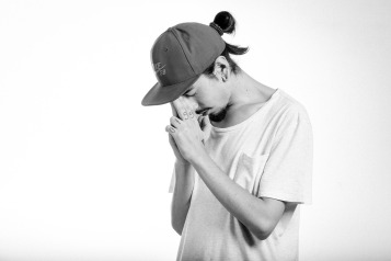 rapper portrait black background